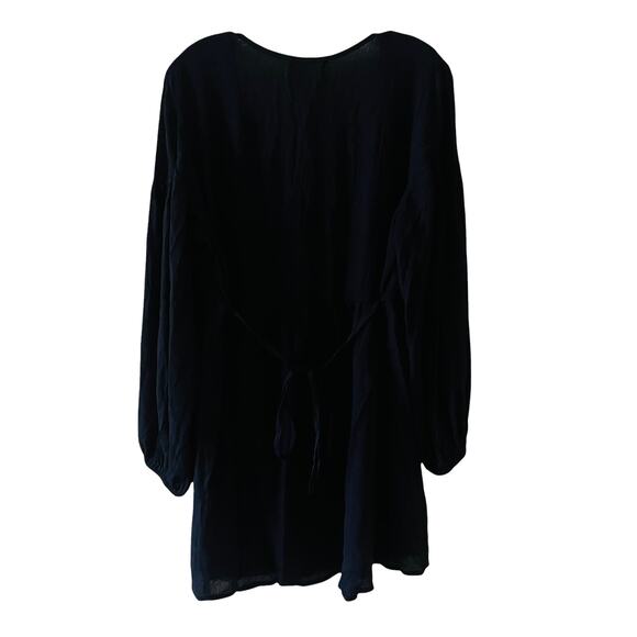 Band Of Gypsies Black Embroidered Boho Tassel Dress Size Large NWT - Picture 3 of 9